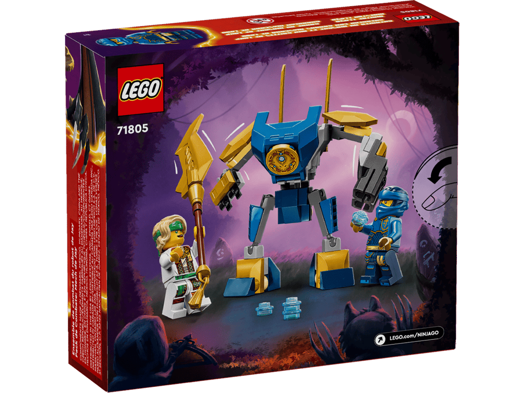 LEGO NINJAGO Jay's Mech Battle Pack 71805, Posable Ninja Mech Building Set with Golden Sword & Stud Shooters, Dragons Rising Season 2 Construction Toy for Kids Ages 6+, Birthday Christmas Gift