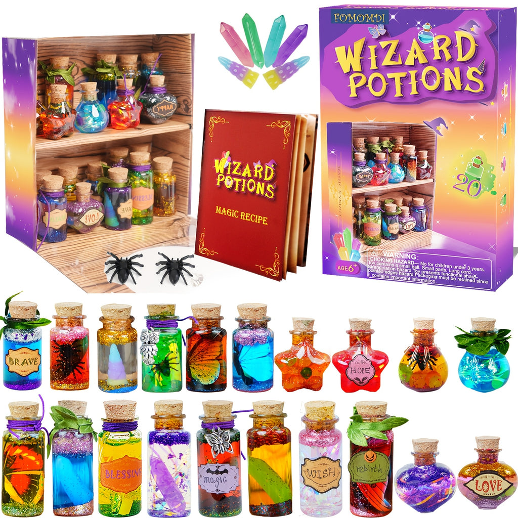 DIY Magic Potion Craft Kit for Kids – Wizard Potion Bottle Making Set – Fantasy Arts & Crafts for Boys & Girls Ages 6+ – Halloween Party Activity – Christmas & Birthday Gift