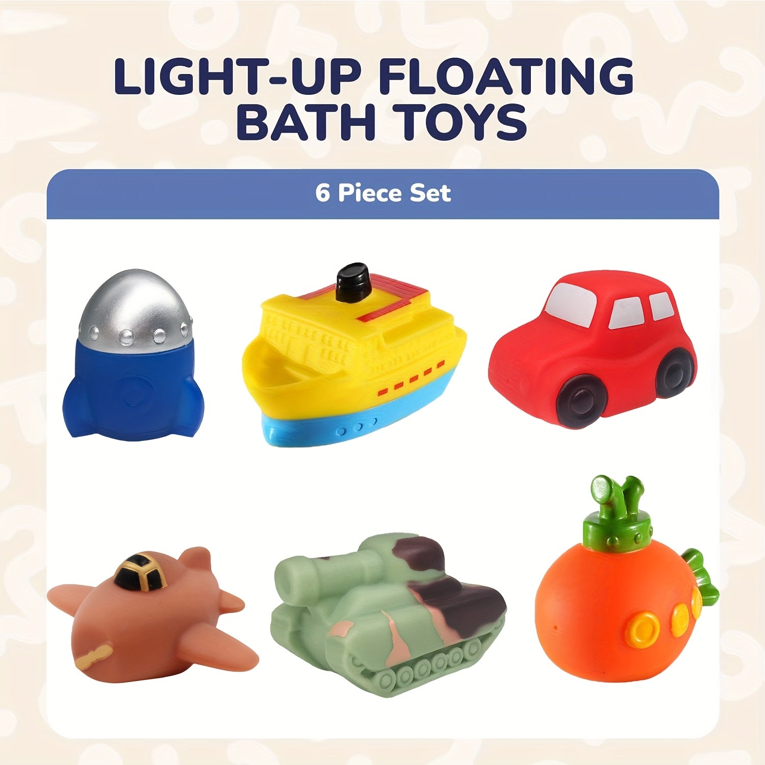 Light-Up Boat Floating Bath Toys 6 or 8 Pcs – Flashing Color-Changing LED Ships for Baby, Infant & Toddler, Bathtub Shower & Pool Toys, Random Colors, Fun Water Play Gift for Kids