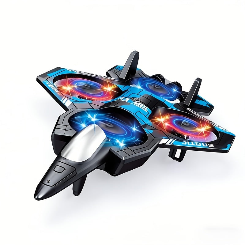 RC Drone with Altitude Hold & 360° Stunt Flips – LED Remote Control Aircraft, One-Key Takeoff/Landing, Rechargeable Battery, Beginner Friendly
