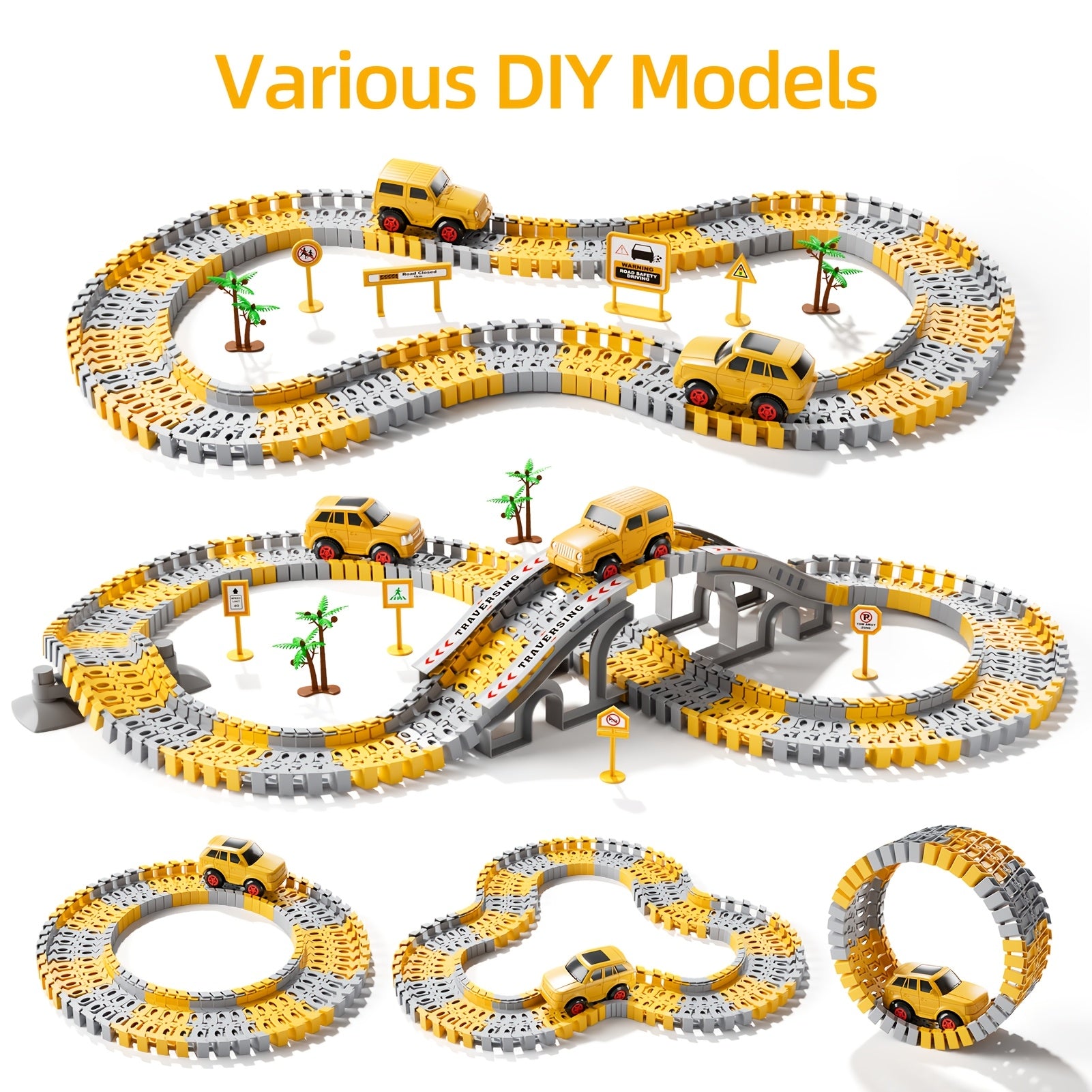 236pcs STEM Race Track Building Set for Kids Ages 3+ – Splicing Construction Track Playset with Race Cars, Preschool Engineering Toy, Christmas Birthday Gift for Boys Girls