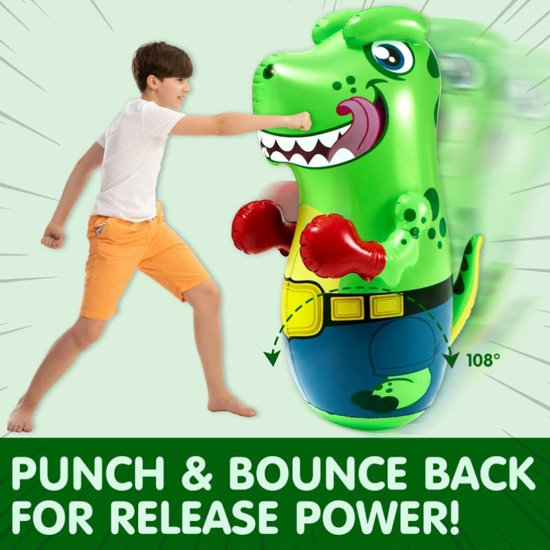 Inflatable Dinosaur Punching Bag for Kids 47 Inch T-Rex Bop Bag Bounce Back Bopper Indoor Outdoor Active Play for Boys Girls Ages 3 Plus - Birthday Gift