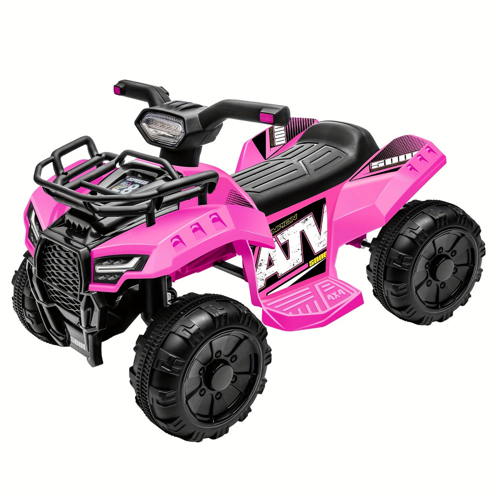 Kids Ride-On ATV 4-Wheeler 6V Electric Quad with Treaded Tires Rubber Handles & Push-Button Start – Safe Toddler Toy for Ages 18-36 Months Boys Girls