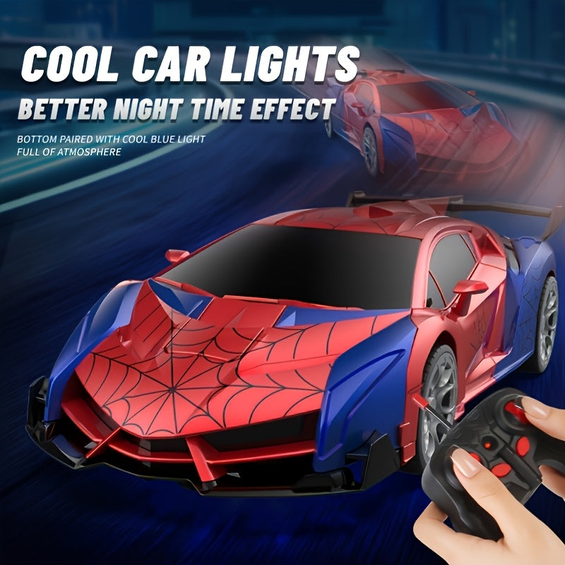 1:18 Scale One-Button Transforming Robot RC Car with LED Headlights - 360° Spinning & Drifting Remote Control Toy Car Birthday Christmas Easter Gift for Boys Girls