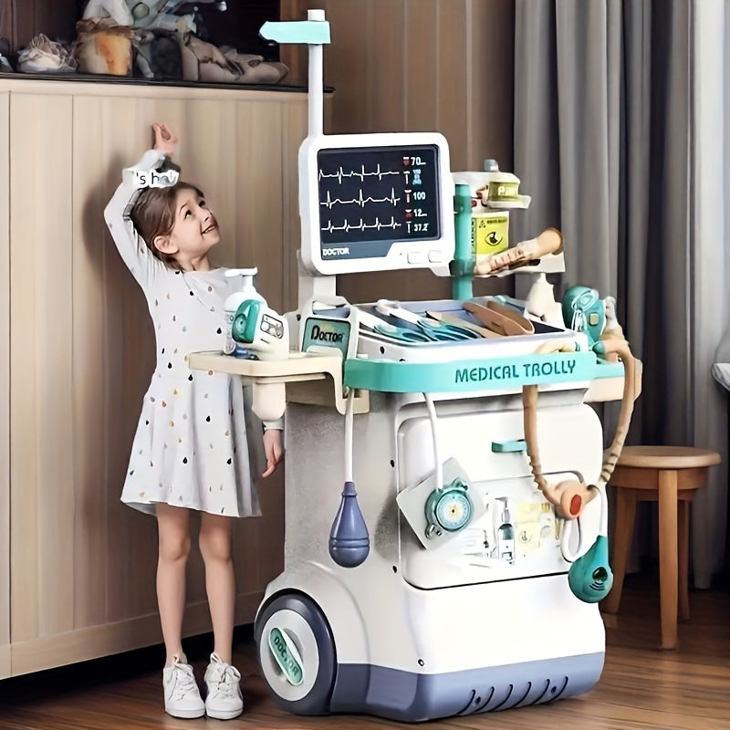 Kids Doctor Kit Pretend Play 26 Piece Medical Toy Set with Sound Effects Stethoscope Thermometer Blood Pressure Meter ABS Safe Role Play Gift for Children Age 3+