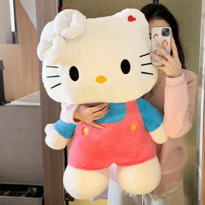 Hello Kitty Large Plush Doll 40cm Stuffed Toy Soft Anime Pillow Cute Kawaii Cat Gift for Girls Kids Holiday Birthday Christmas