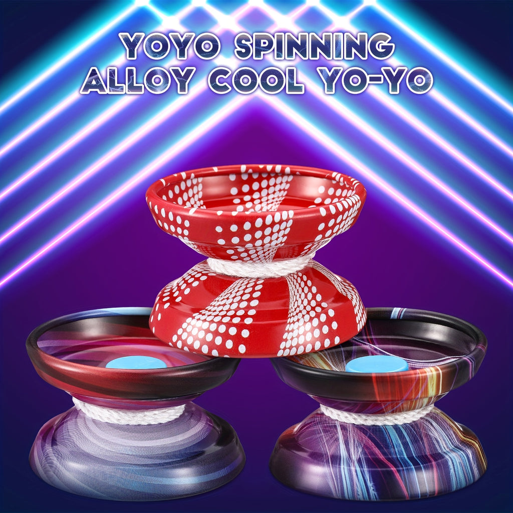 Metal Yoyo 4 Pack for Beginners – Alloy Responsive Auto Return Yoyo Ball Set for Kids, Boys & Adults, String Trick Yo-Yo Multi Style Mixed Colors