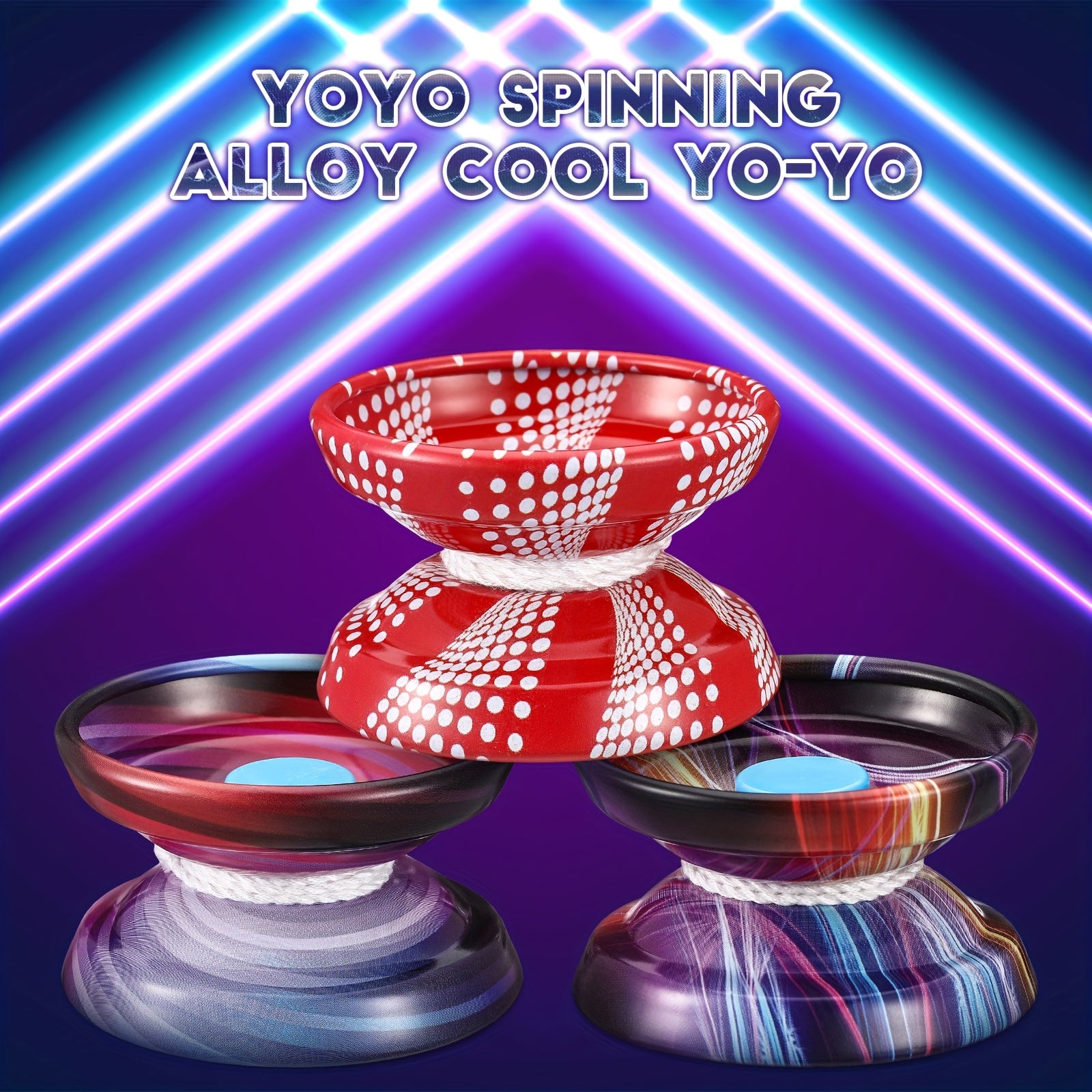 Metal Yoyo 4 Pack for Beginners – Alloy Responsive Auto Return Yoyo Ball Set for Kids, Boys & Adults, String Trick Yo-Yo Multi Style Mixed Colors