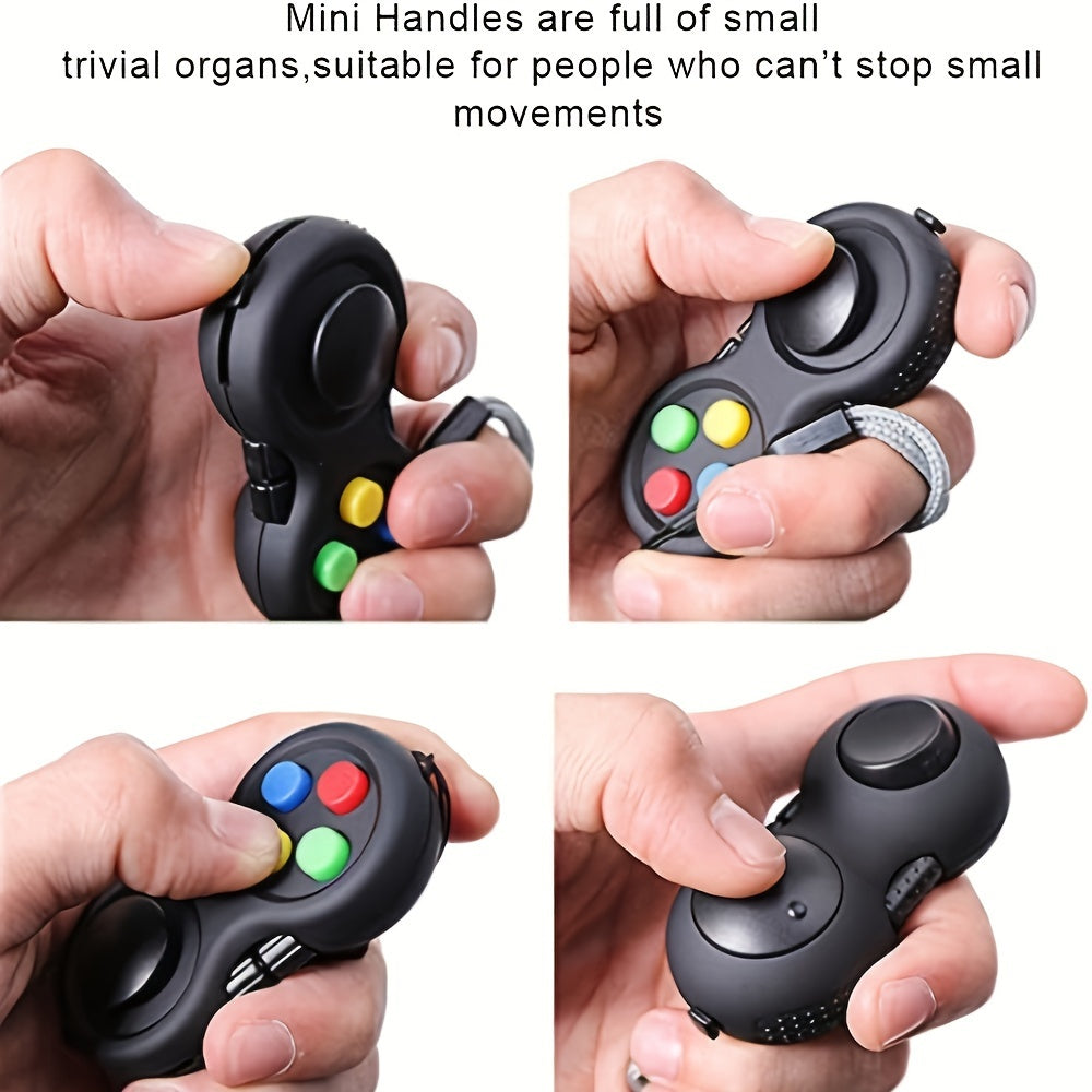 8-in-1 Retro Handheld Fidget Controller Toy 3pcs Set – Clickable Buttons Joystick Massage Roller Stress Relief Sensory Toy for Kids Teens Adults ADHD Anxiety Focus