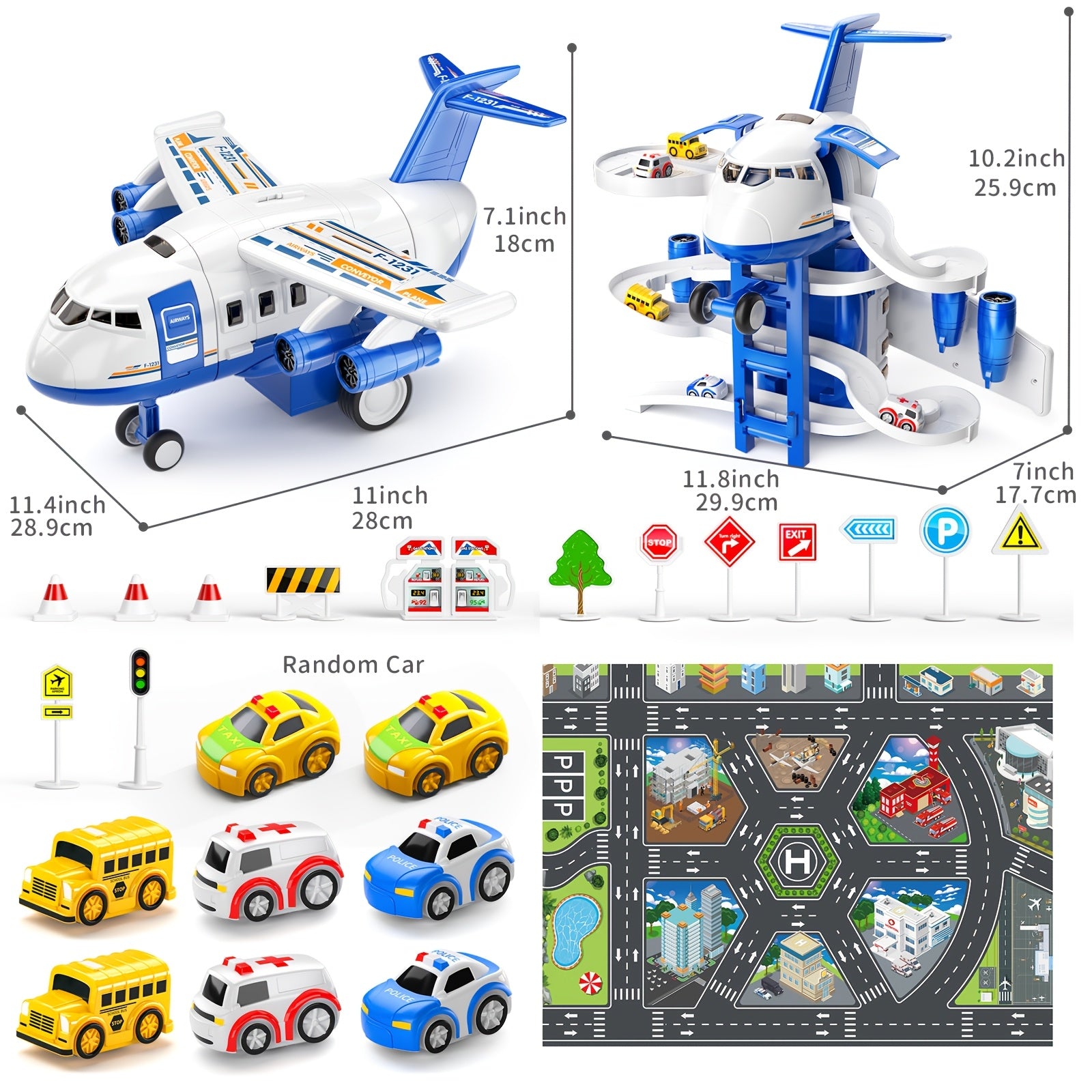 Inertia Airplane Toy for Kids with Music & Light – Simulation Passenger Plane Diecast Aircraft, Push & Go Vehicle Toy, Educational Gift for Boys & Girls Ages 3+