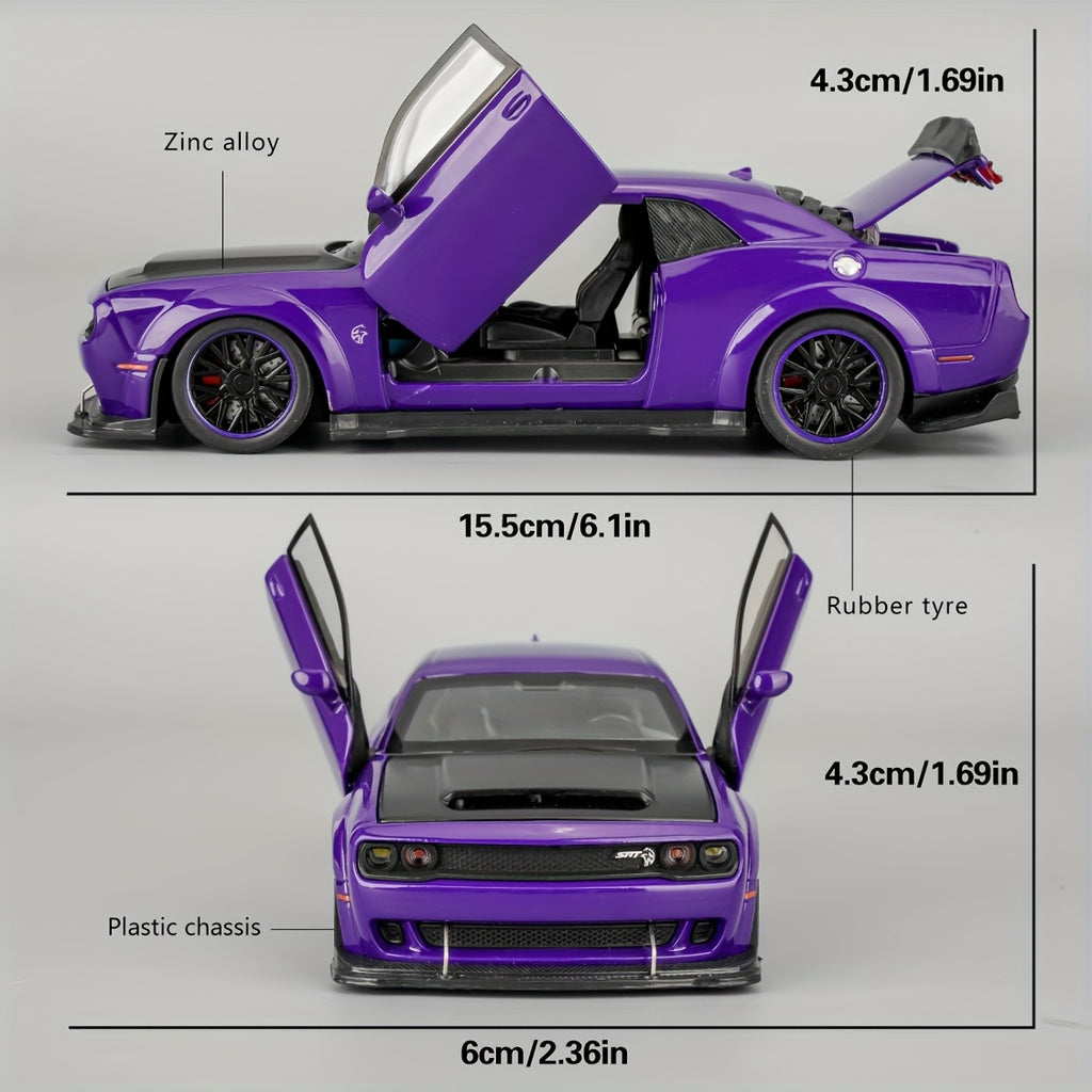 1:32 Scale Dodge Hellcat Alloy Die-Cast Car Model – Openable Doors, Display Base, Collectible Ornament Gift for Birthday, Christmas & New Year