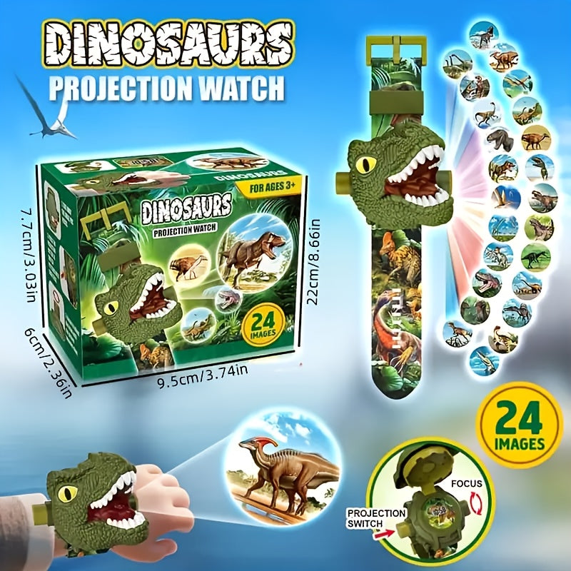 Kids Dinosaur Projection Watch Toy with 24 Dino Patterns & Real Time Display - Fun Dragon Watch Projects Dinosaur Adventure World Birthday Holiday Gift for Boys Girls