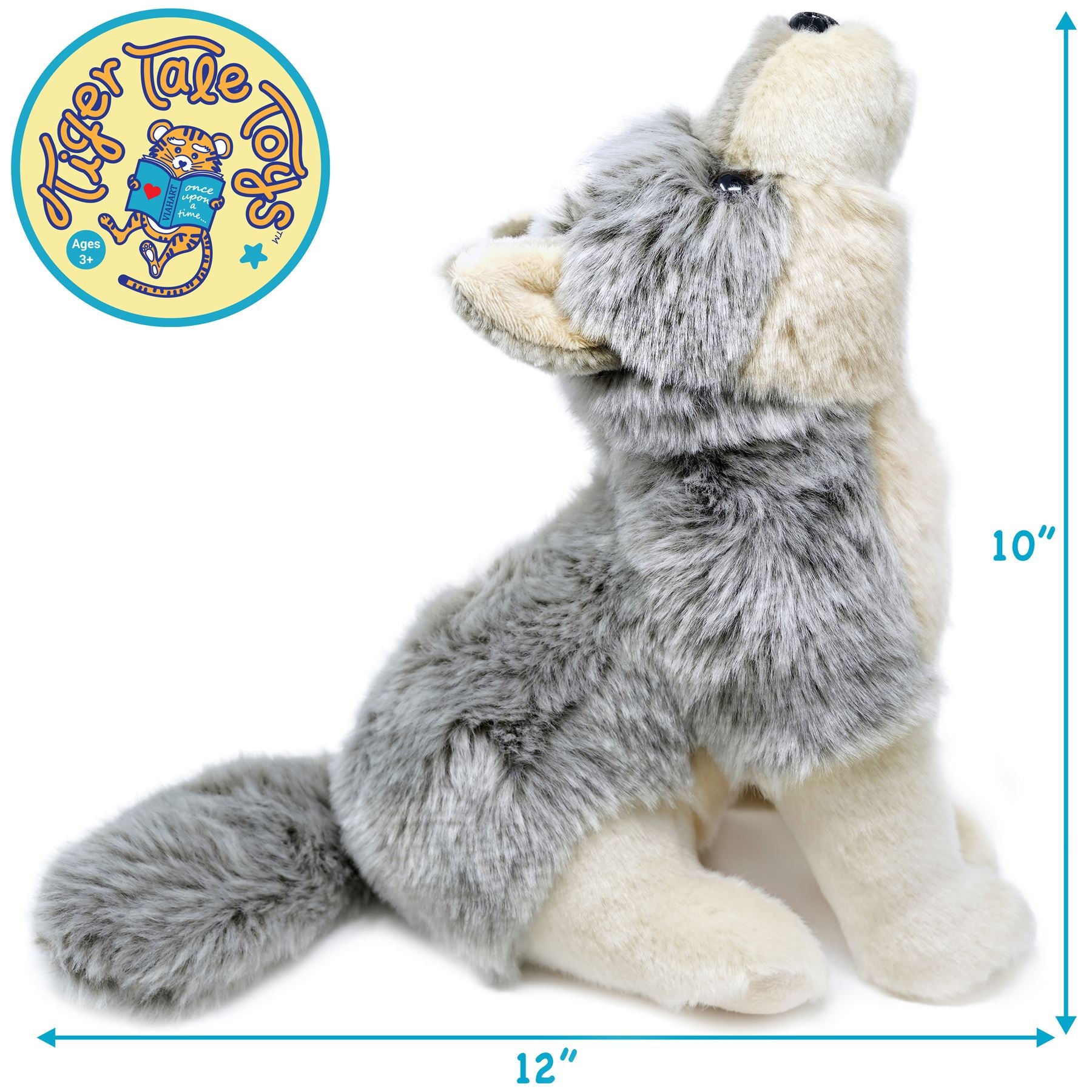 Wolf Stuffed Animal Plush 11 Inch - Wolcott The Wolf Super Soft Premium Plush Toy by Viahart, CPSIA Safe with Story Card, Perfect Birthday Christmas Gift for Kids Boys Girls Ages 3+