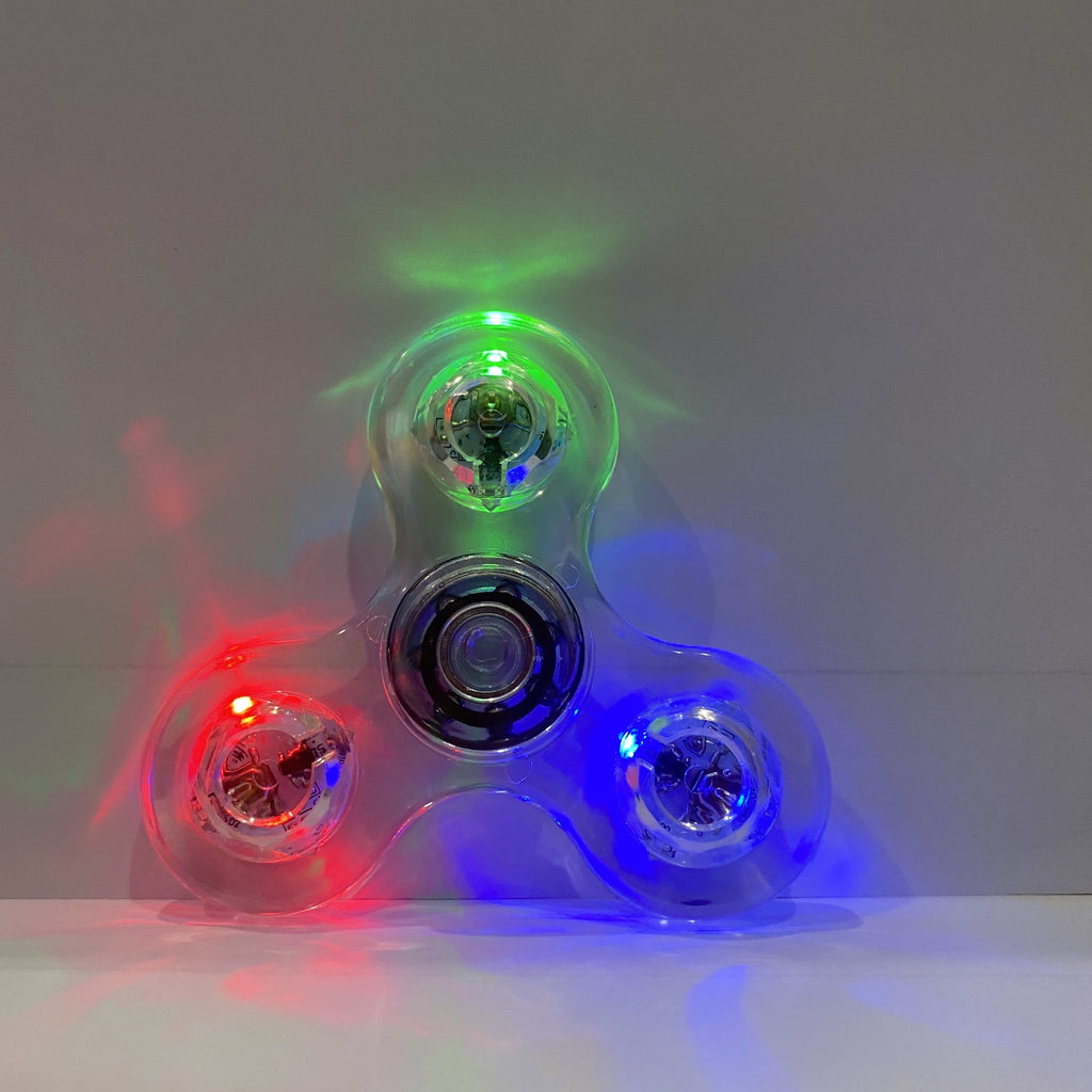 Glow in the Dark Fidget Spinner 12 Pack LED Crystal Spinning Top 4-Gear Adjustable Speed Stress Relief Toy for Kids Teens Adults Party Favor Gift