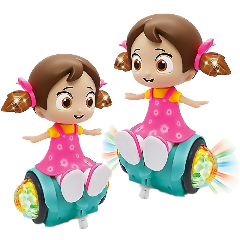 Electric Stunt Rotating Dancing Girl Balance Car Toy – Universal Spinning Fidget Toy for Kids, Fun Holiday Birthday Christmas Halloween Gift for Boys and Girls