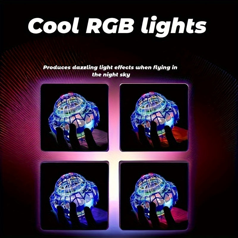Flying Ball Toy Hand Controlled Induction - LED Luminous UFO Magic Flying Orb, USB Rechargeable, Endless Tricks, Kids Party Gift for Boys & Girls