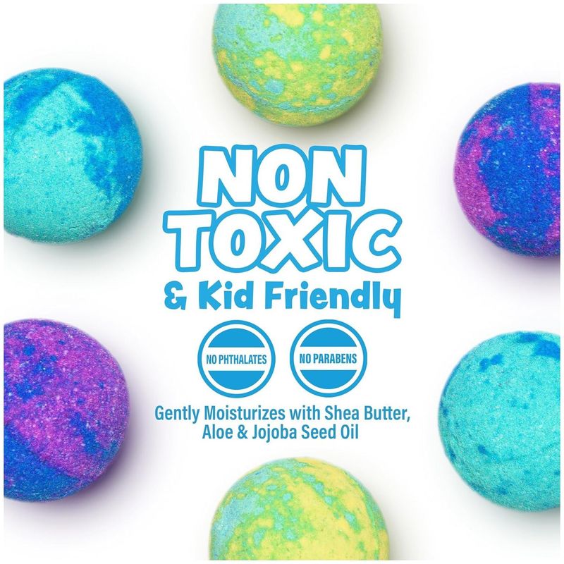 Jelly Bath Slime Bombs 6 Pack – Kids Bath Bombs with Slime Texture, Sensory Slushie Bath Fizz Toys, Fruity Scents, Non-Toxic Fun Bathtub Gift for Boys Girls