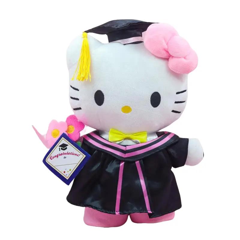 Hello Kitty Kuromi Graduation Plush Doll - Sanrio Character Duo Stuffed Toy for Graduation Celebrations & Collectors, High-Quality Soft Materials, Multiple Sizes with Keychain Option, Perfect Graduation Gift for Fans