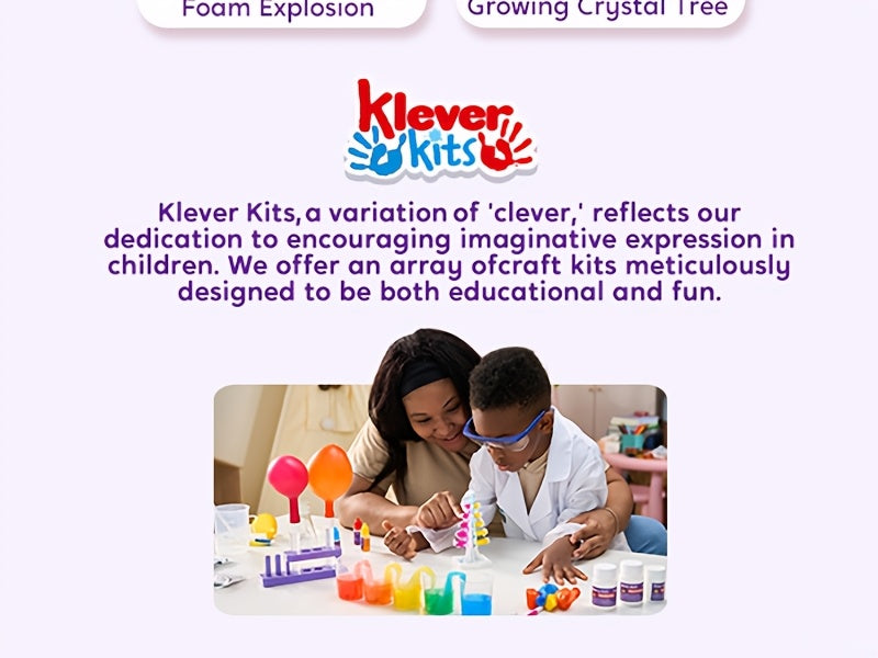 STEM Science Kit for Kids with 50+ Experiments - Crystal Tree Growing Kit, Lava Lamp, Volcano & Chemistry Lab Activities, Educational Science Toy for Boys Girls Ages 6-12, Birthday Christmas Gift