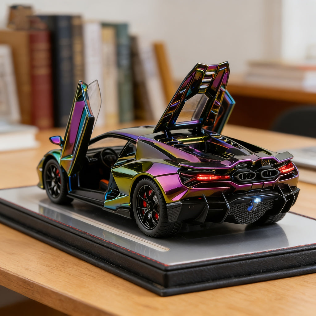 1:24 Scale Lamborghini Die-Cast Model Car Zinc Alloy Collectible Supercar Exhibition Grade Desktop Ornament Gift for Car Lovers Men Teens Ages 14+ Christmas