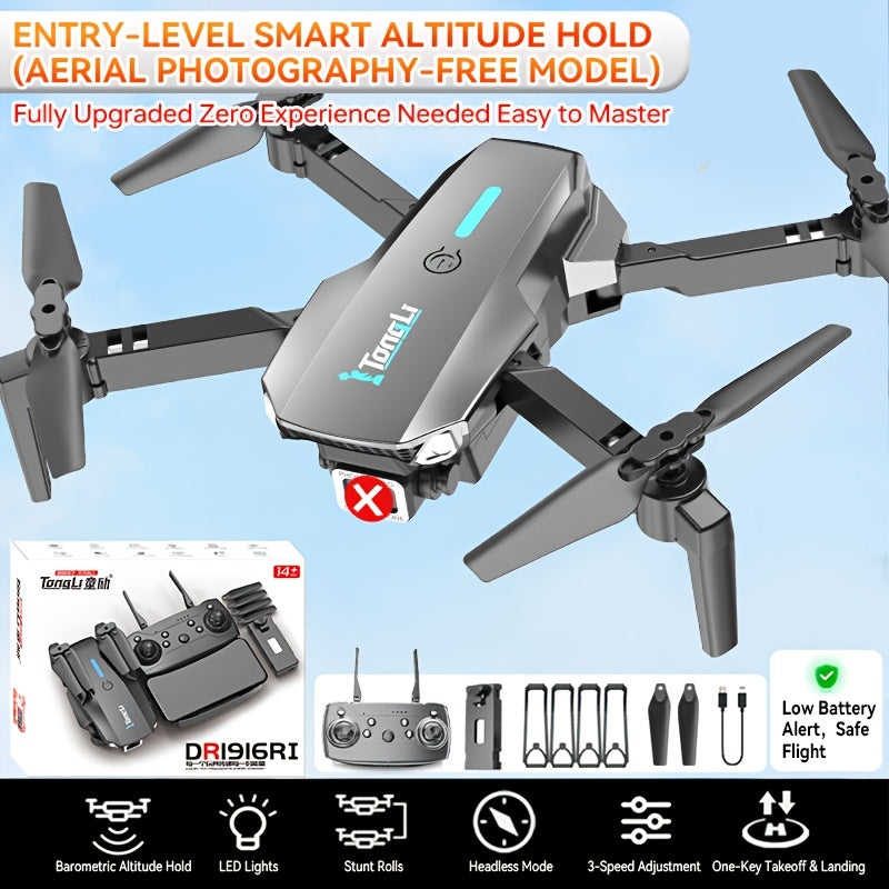 Tongli DR1916RL Beginner RC Drone, One-Key Takeoff Landing & Return, Altitude Hold, Headless Mode, 360° Flips, 3-Speed Adjustment, Easy to Fly for Ages 14+, Perfect Starter Gift