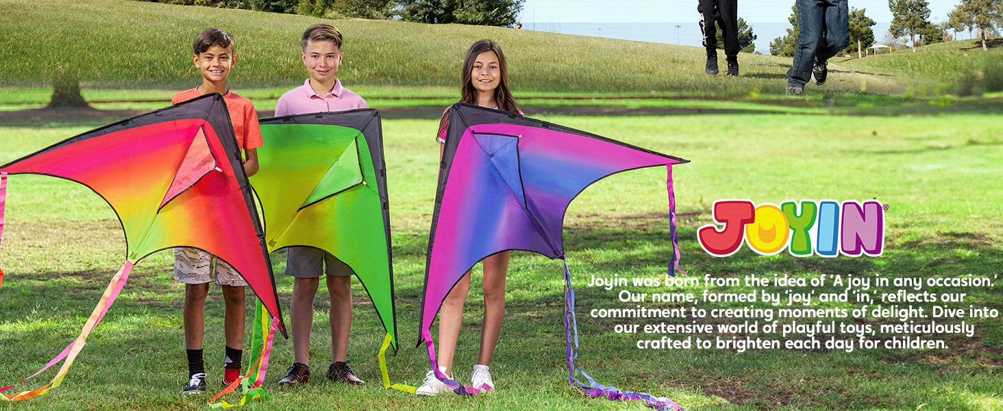 Large Delta Kite 3 Pack for Kids Adults, Easy to Fly Gradient Colorful Kites with 262.5ft String & Flowing Tails, Outdoor Beach Park Toy for Boys Girls Family, Birthday Summer Holiday Gift
