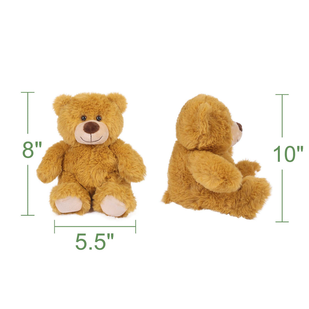 6 Pack Teddy Bear Stuffed Animal 8 Inch – Bulk Teddy Bears Plush Toy Set for Kids Boys Girls, Party Favors, Christmas Birthday Valentine’s Day Gift, Dark Brown Light Brown Mix