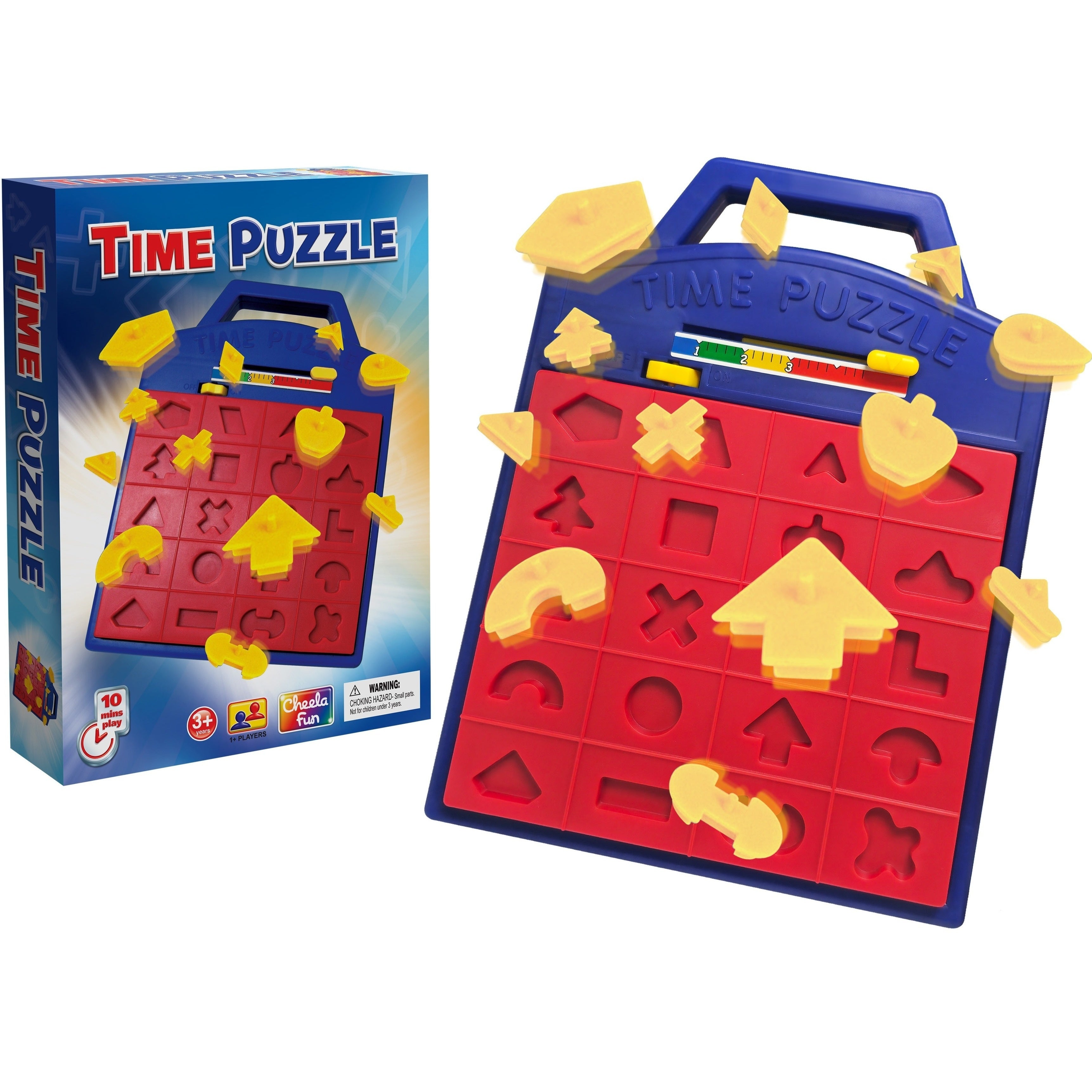 Pop-Up Timer Shape Puzzle Game for Kids – 3-Level Interactive Board Game for Hand-Eye Coordination, STEM Learning & Travel Fun, Ages 3 4 5 and Up