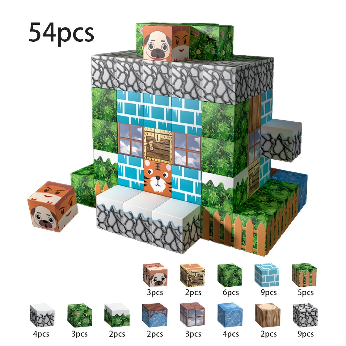 Magnetic Blocks STEM Building Toy for Kids – 48 to 108 Piece Magnetic Tiles Set for Boys & Girls Ages 3-10 – Sensory Educational Construction Toy – Birthday, Halloween & Christmas Gift