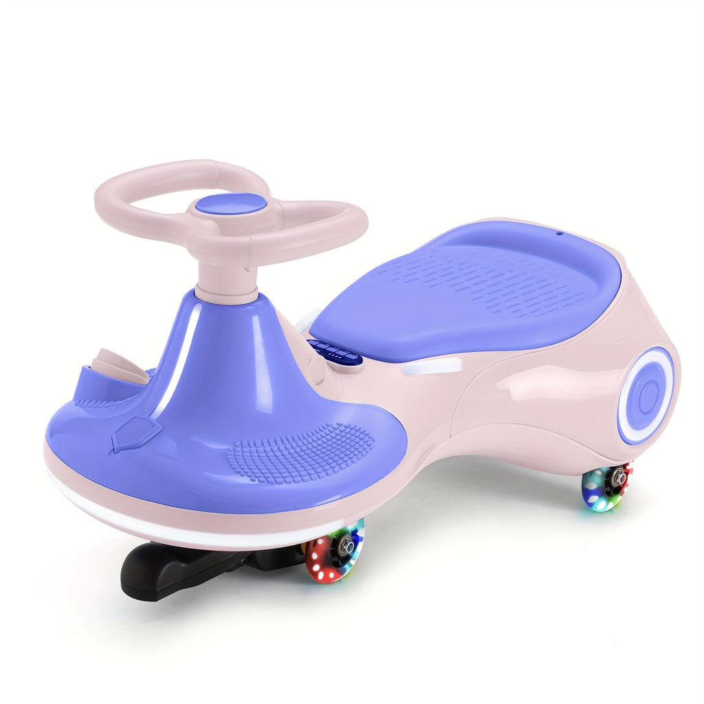 Electric Wiggle Car with Pedal 2-in-1 Rechargeable Swing Car for Kids Ages 3+ - 2 Speed Anti-Rollover Flashing Wheels 140LB Capacity, Indoor Outdoor Ride-On Toy, Birthday Christmas Gift Boys Girls