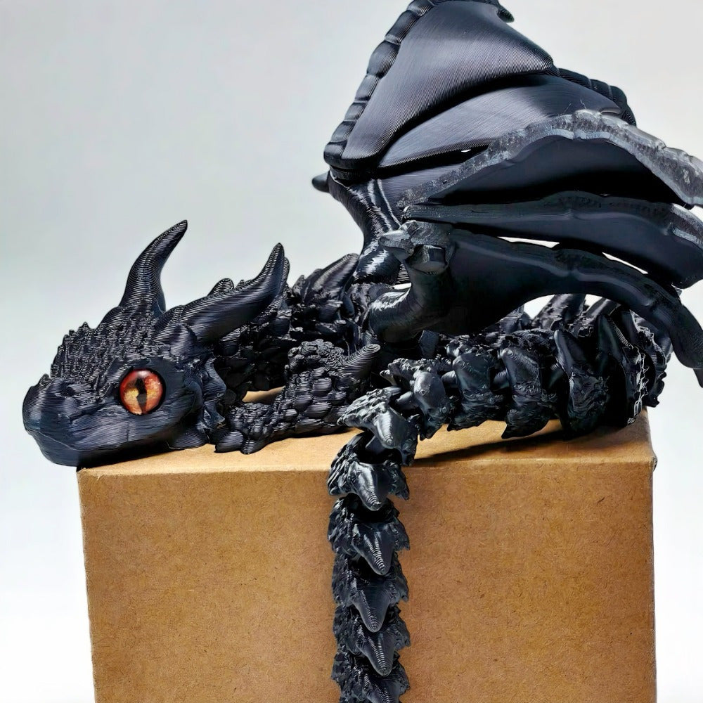 3D Magic Dragon Sculpture Color-Shifting Mystery Eyes Holiday Decor Christmas Halloween CNY Living Room Kitchen Gift