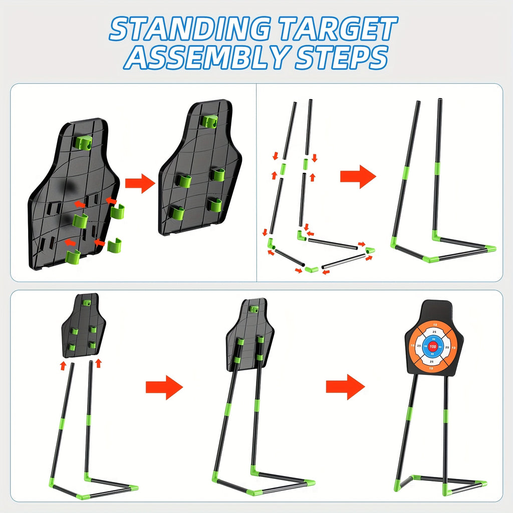 Bow and Arrow Set for Kids Ages 3+ – 10 Suction Cup Arrows, Quiver & Standing Target, Battery Free Outdoor Archery Toy – Birthday Christmas Easter Gift for Boys & Girls