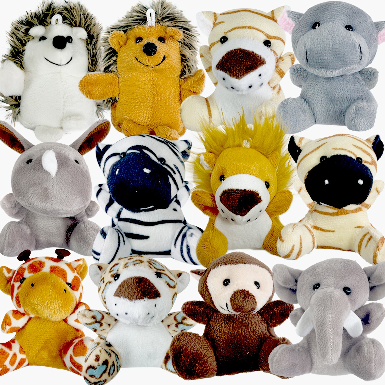 Mini Forest Animal Plush Toys Bulk 12 or 24 Pcs – Cute Small Stuffed Animals for Animal Theme Party, Classroom Treasure Box, Party Favors & Kids Birthday Gifts