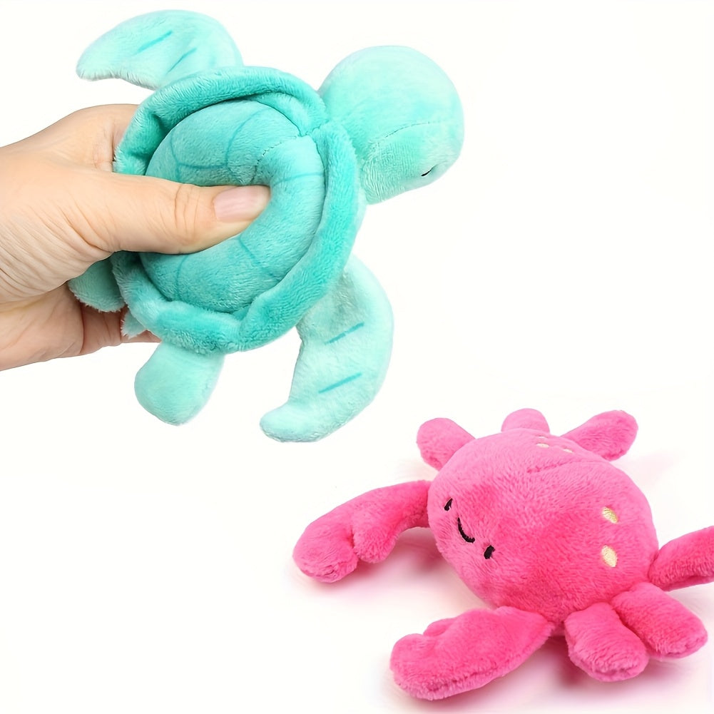 Ocean Stuffed Animal Set 5PCS – Sea Creature Plush Toys with Shell Carrying Bag, Mermaid Turtle Octopus Seahorse Crab Plushies for Kids, Birthday Christmas Gift for Girls Boys