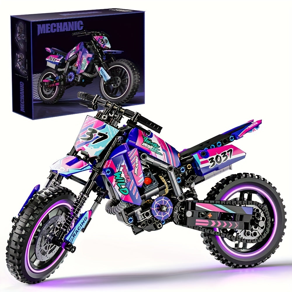 Motorcycle Building Block Set 476 Piece Collectible Motorbike Display Model – Detailed Brick Kit for Adults Teens, Desktop Decor Replica Toy, Birthday Christmas Gift for Bike Enthusiasts & Collectors