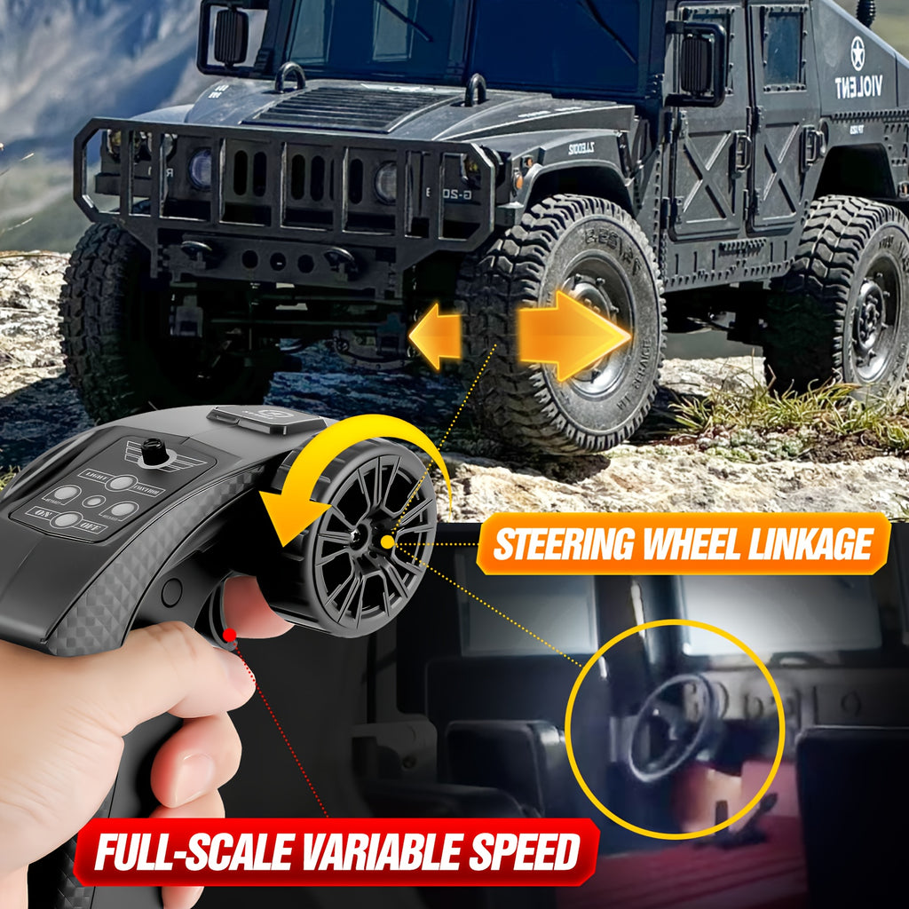 RC Off-Road Crawler Truck C8835 Full Scale Adult Remote Control Car Climbing Variable Speed Belt Simulation LED Lights Multiple Modes Hobby Gift for Men