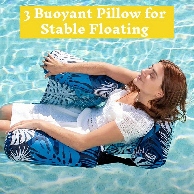 Inflatable Pool Float Chair Leaf Design Lounger for Adults – Portable Floating Seat for Pool Beach Lake Summer Party, 1 or 2 Pack