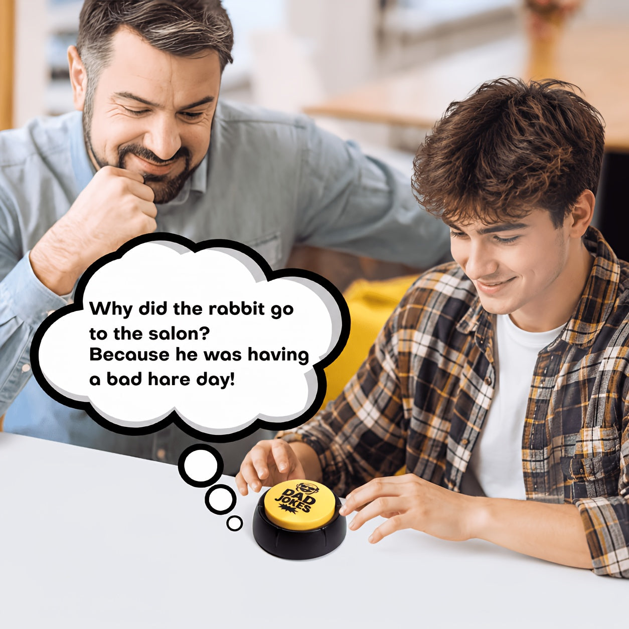 Dad Joke Button Funny Gag Gift for Men – Push Button Hilarious Jokes Novelty Toy – Father's Day, Birthday & Christmas Stocking Stuffer for Dads, Grandpas & Husbands