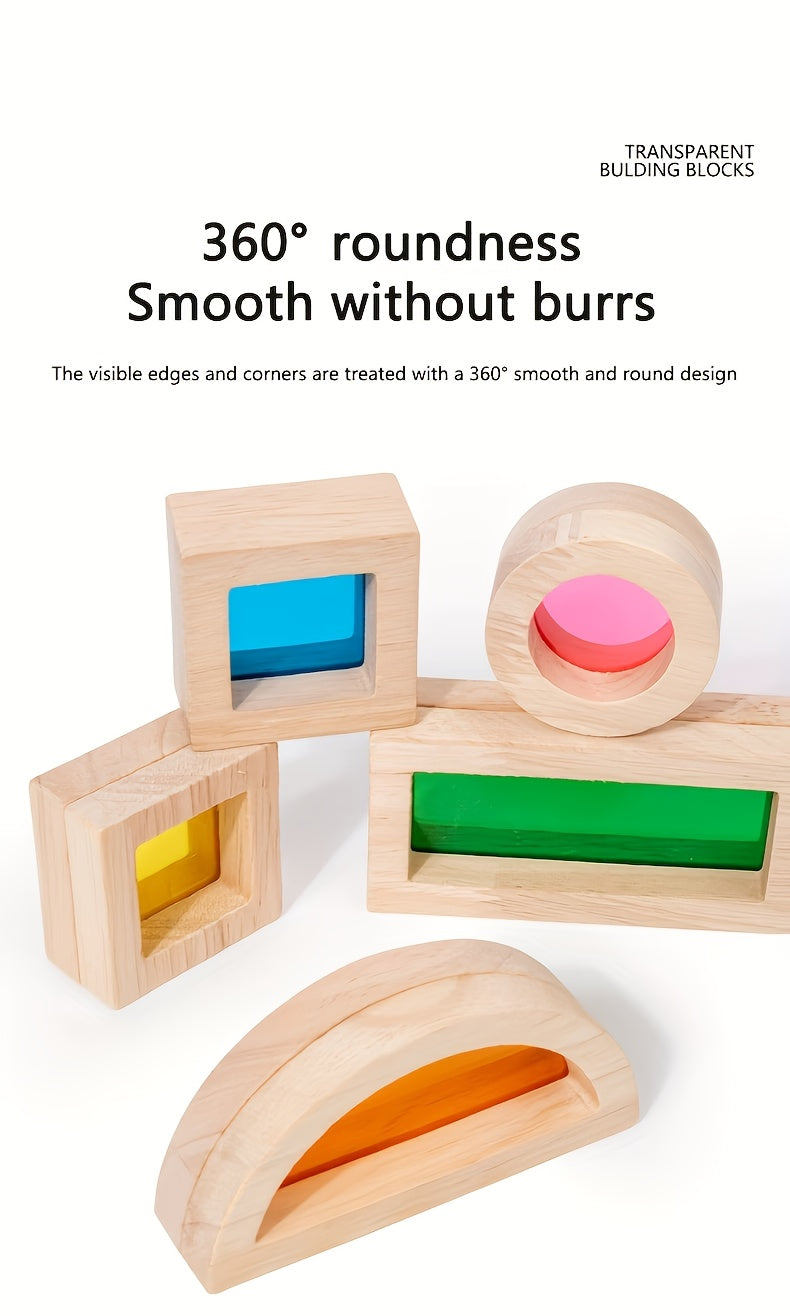 Translucent Colored Acrylic Building Blocks for Kids - Geometric Sensory Construction Toy, Parent-Child Bonding Educational Gift for Birthdays & Holidays