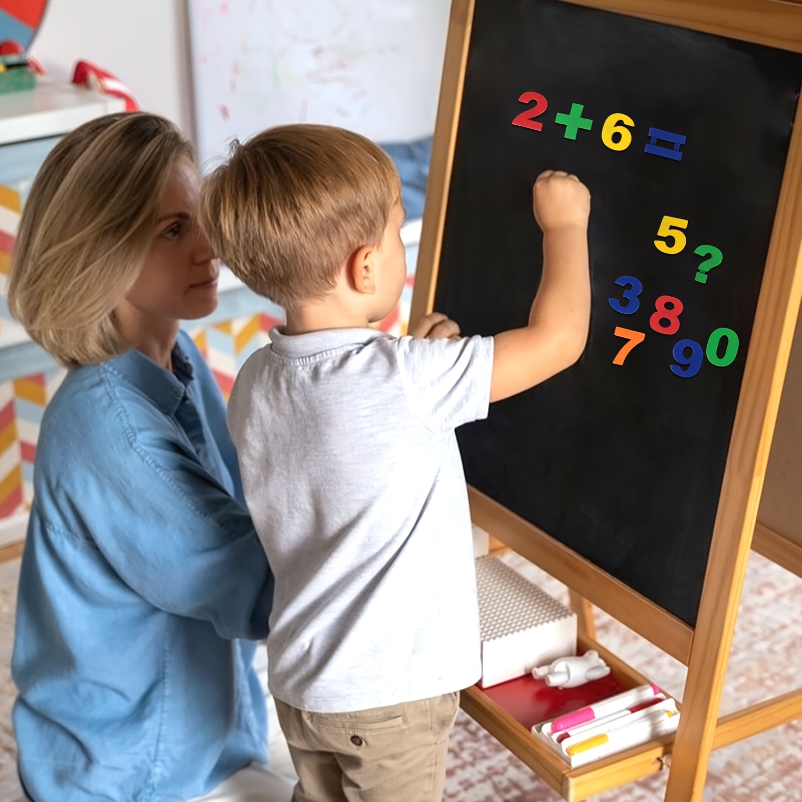 Magnetic Letters and Numbers Set 103pcs - Alphabet Fridge Magnets 1.75in Educational Learning Toy for Preschool Kids Spelling Counting Math