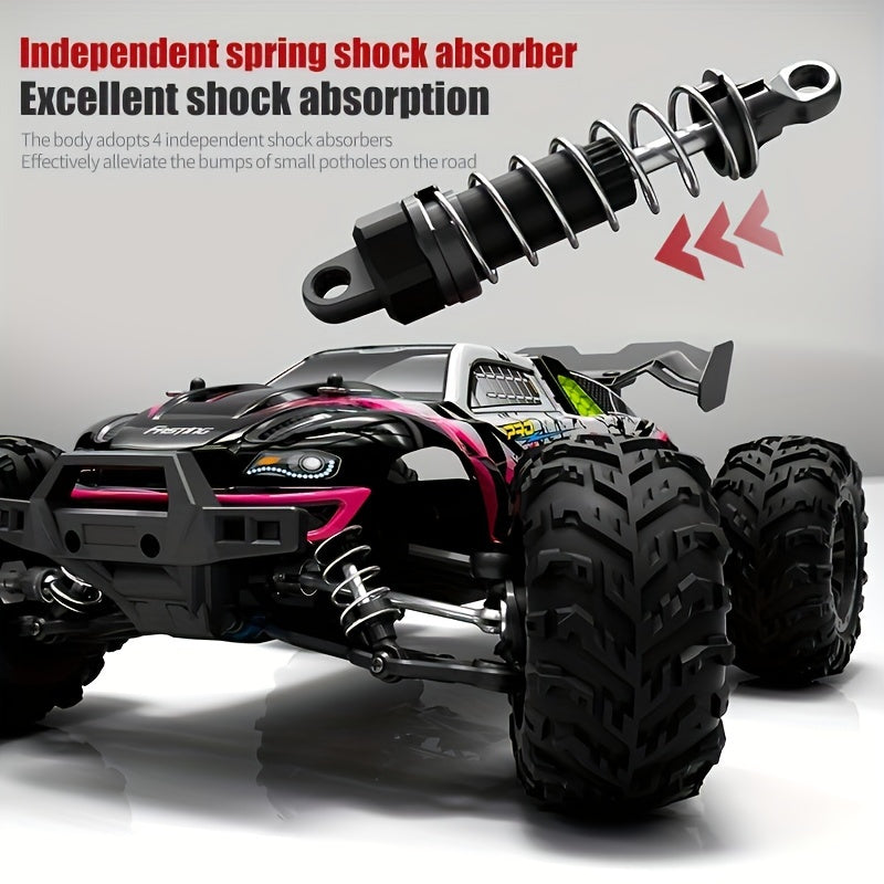 1/16 Scale 4WD Brushless Motor RC Car 70km/h High Speed 2.4G Remote Control Off-Road Drift Racing Truck with 2 Batteries – Kids Adults Gift