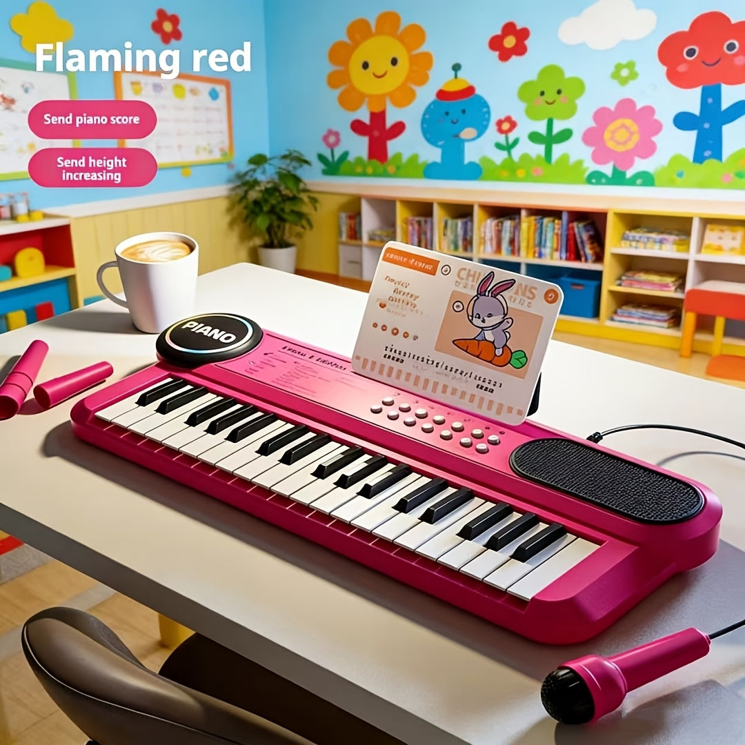 Kids 37-Key Electronic Keyboard Piano with Microphone Multifunctional Educational Music Instrument Toy – Birthday Gift for Boys Girls Toddlers
