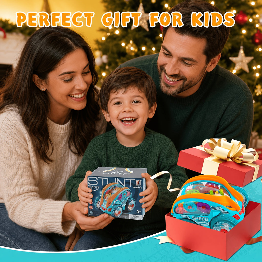 Automatic Dump Truck Toy with Colorful Lights & Music Auto Rolling Fun – Kids Birthday Christmas Halloween Thanksgiving Party Gift Boys Girls