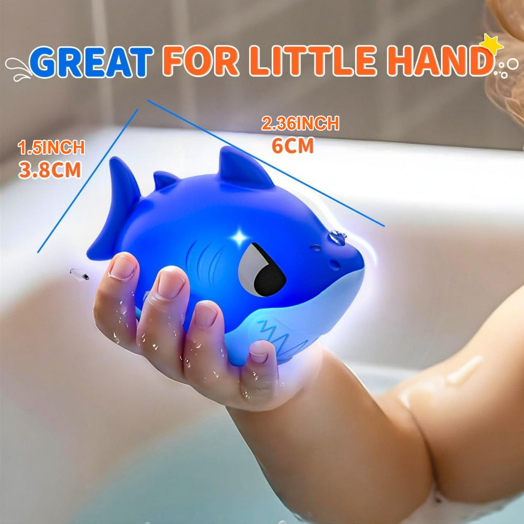 Light Up Bath Toys Sea Animals for Baby Toddlers - Glow in Water Bathtub Pool Toy Set 2 6 8 10 Pcs, Colorful Ocean Animal Water Toys, Birthday Gift for Boys Girls