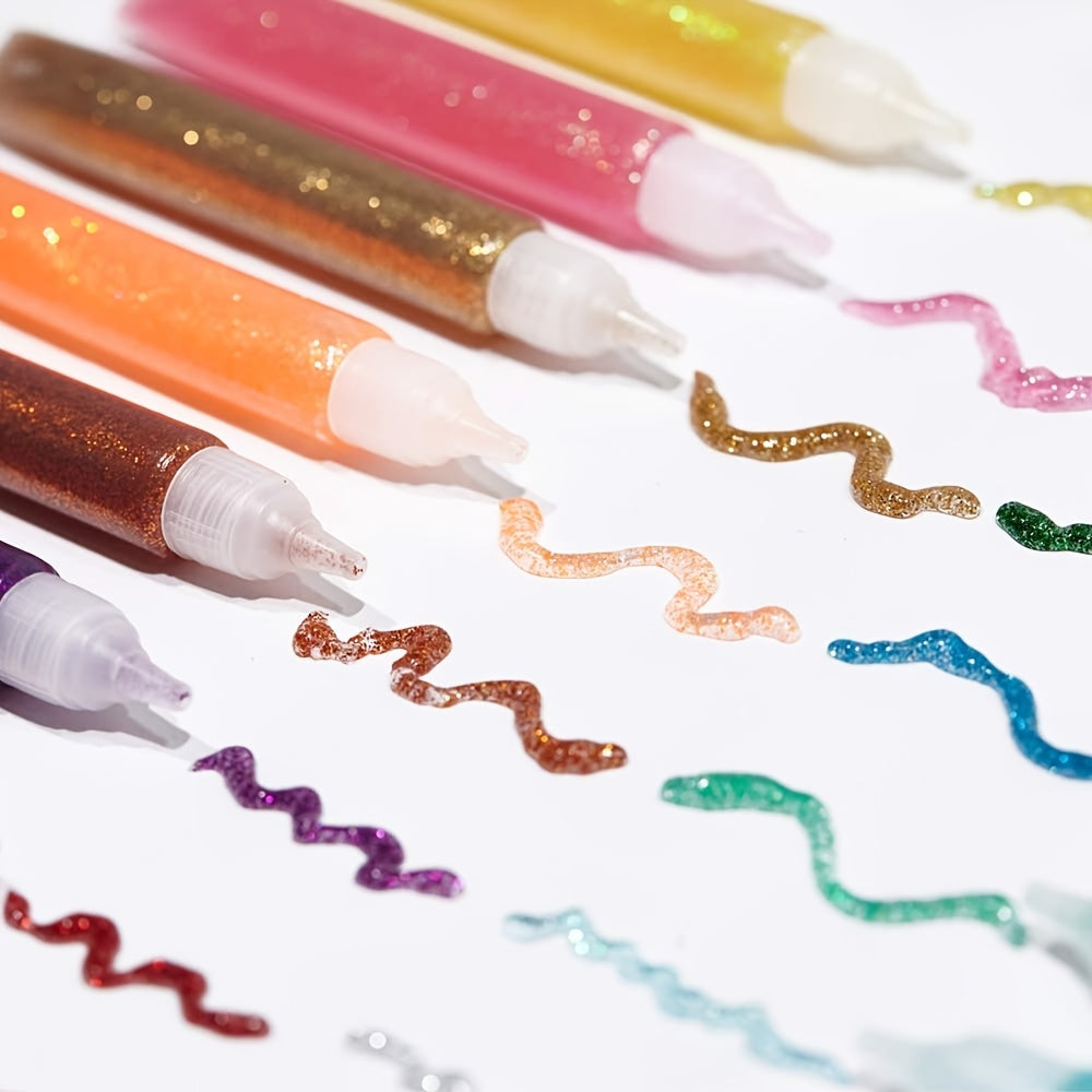 30-Piece Washable Glitter Glue Pen Set 15 Colors Non-Toxic Extra Fine Glitter Gel Pens for Arts Crafts Scrapbooking Slime DIY Holiday Cards Classroom