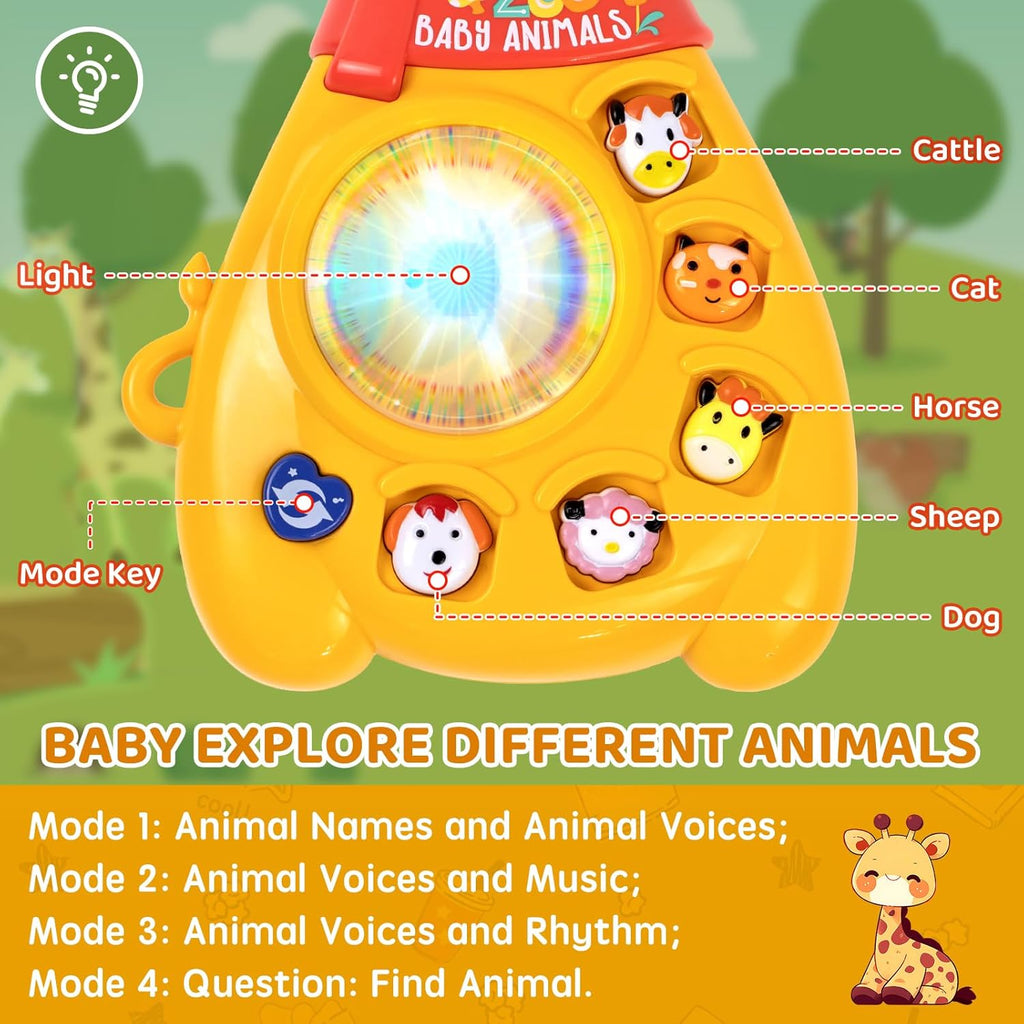 Baby Giraffe Guitar Musical Toy for 12 Months+ – Piano Keys, Animal Sounds & 8 Songs, Flashing Lights, Educational Learning Toy for Toddlers 1 Year Old Boys Girls, First Birthday Christmas Gift