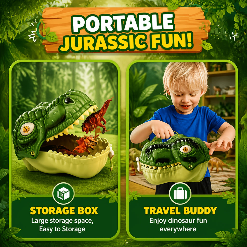 Dinosaur Toys Playset 46 Pcs for Kids – Realistic Jurassic Dinosaur Figures with Eggs, Trees & Fence, Build a Dino World, Educational Gift for Boys & Girls Ages 3+