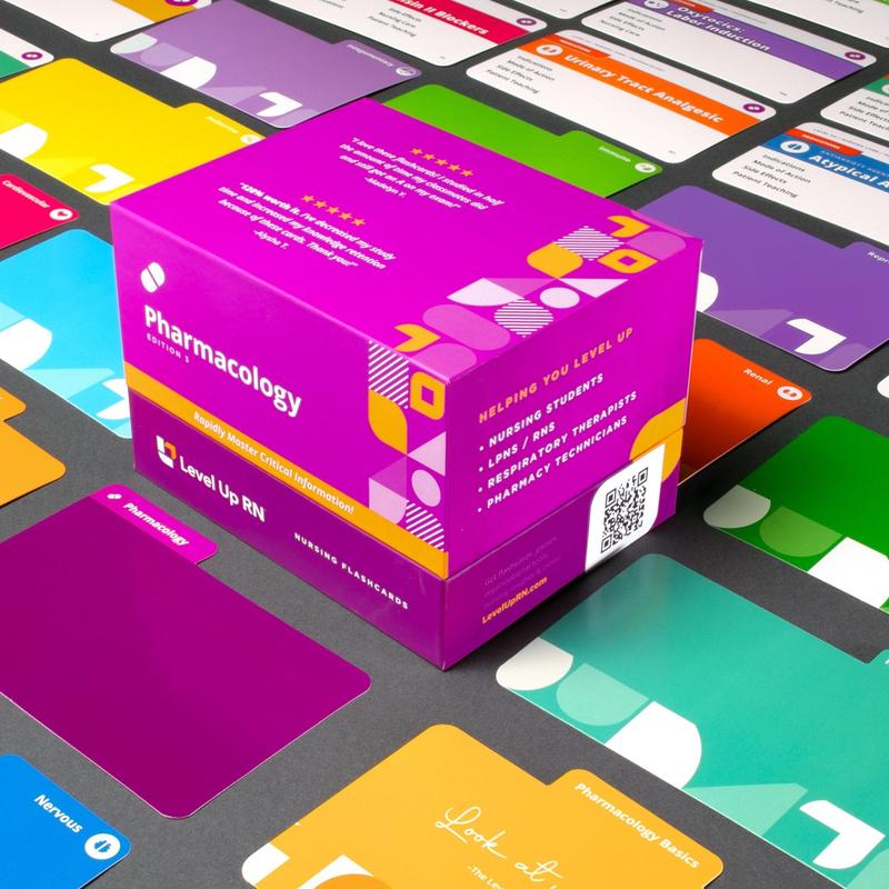 Pharmacology Flashcards for Nursing Students, Level Up RN Edition 3 Body System Medication Review with Memory Tools for NCLEX, ATI and HESI Study