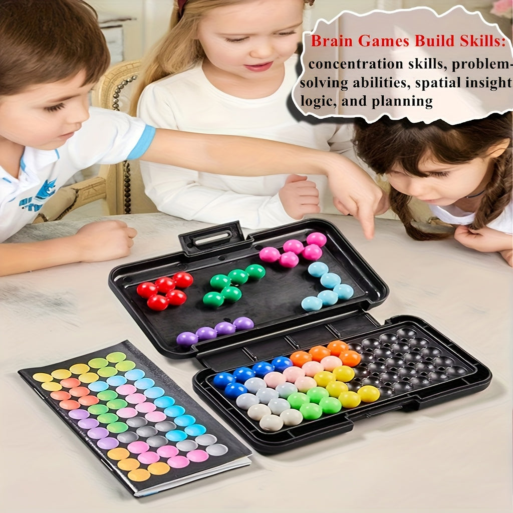 Brain Puzzle Ball Matrix Game – Colorful IQ Logic Puzzle in Compact Travel Case, Mind Challenge Toy for Kids & Adults, Stress Relief & Brain Training Gift