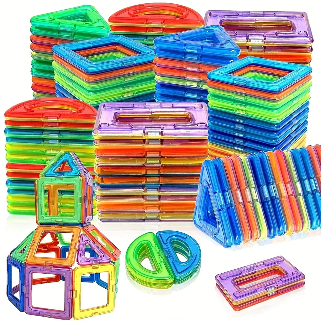 Magnetic Building Blocks 60 Piece Set STEM Toy – DIY Photo Puzzle Construction Learning Toy for Boys Girls Creative Birthday Gift Age 3+
